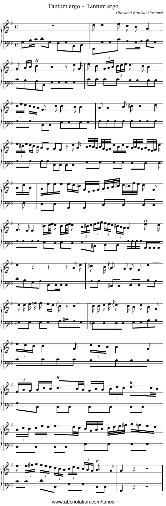 Tantum ergo – Tantum ergo - staff notation