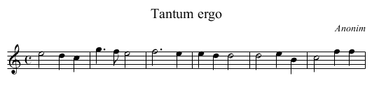 Tantum ergo - staff notation