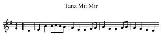 Tanz Mit Mir - staff notation