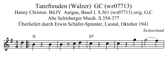 Tanzfreuden (Walzer)  GC (wz07713) - staff notation
