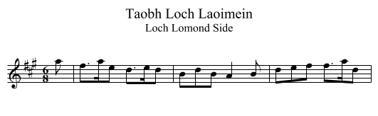 Taobh Loch Laoimein - staff notation