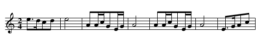 Taohua kai lai hong shi hong - staff notation