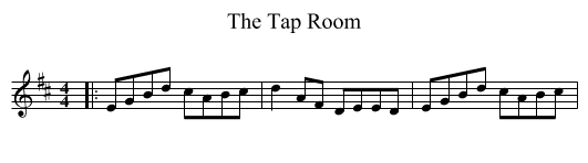 Tap Room, The  - staff notation