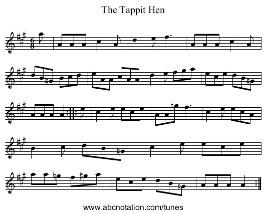 Tappit Hen, The - staff notation