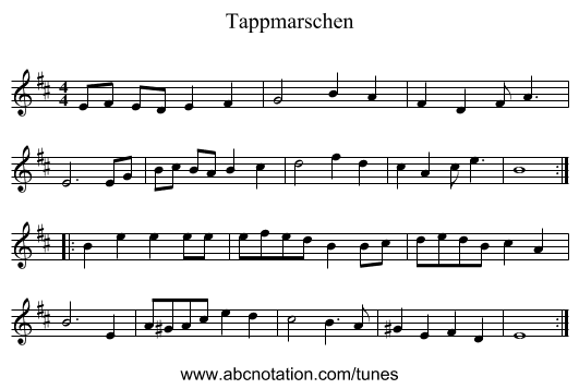 Tappmarschen - staff notation
