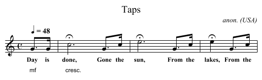 Taps - staff notation