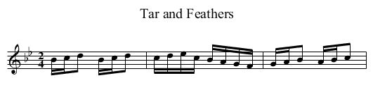 Tar and Feathers - staff notation