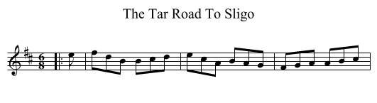 Tar Road To Sligo, The  - staff notation