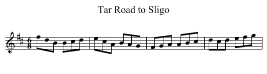 Tar Road to Sligo - staff notation