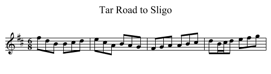 Tar Road to Sligo - staff notation
