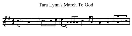 Tara Lynn's March To God - staff notation