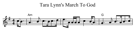 Tara Lynn's March To God - staff notation