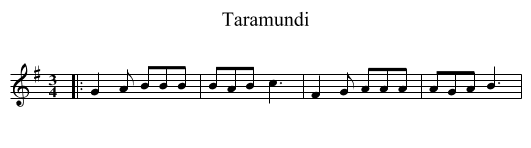Taramundi - staff notation