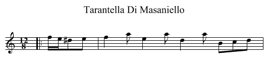 Tarantella Di Masaniello - staff notation