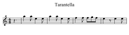 Tarantella - staff notation