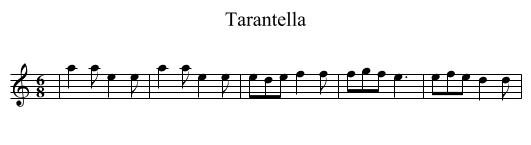 Tarantella - staff notation