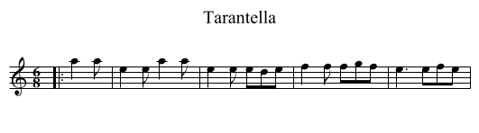Tarantella - staff notation