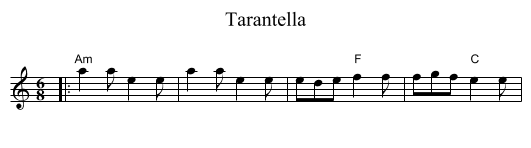 Tarantella - staff notation