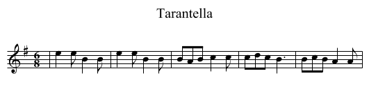 Tarantella - staff notation
