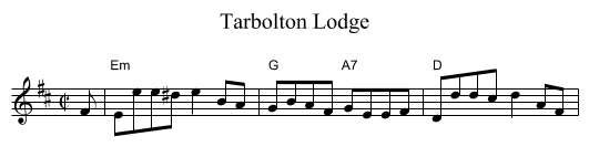 Tarbolton Lodge - staff notation
