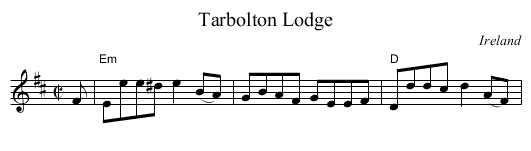Tarbolton Lodge - staff notation