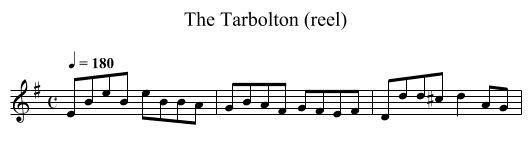 Tarbolton (reel), The - staff notation