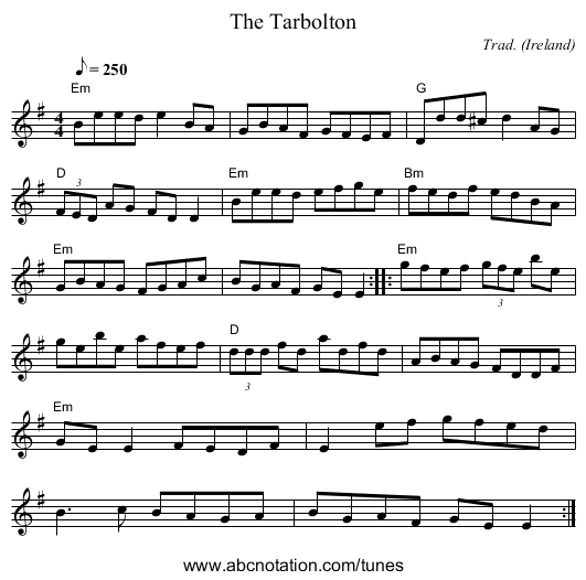 Tarbolton, The - staff notation