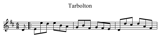 Tarbolton - staff notation