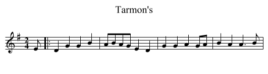 Tarmon's - staff notation