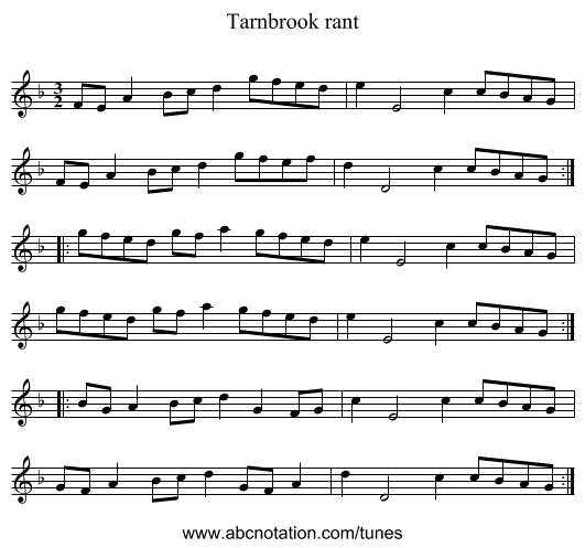 Tarnbrook rant - staff notation