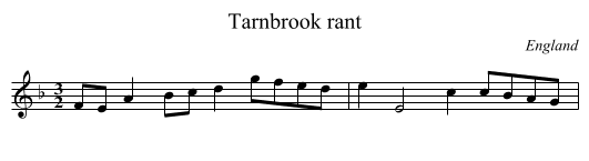 Tarnbrook rant - staff notation