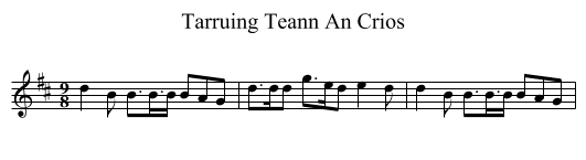Tarruing Teann An Crios - staff notation