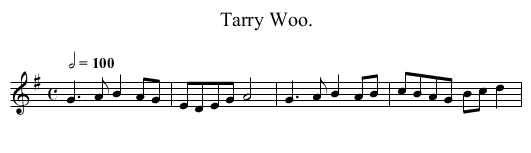 Tarry Woo. - staff notation