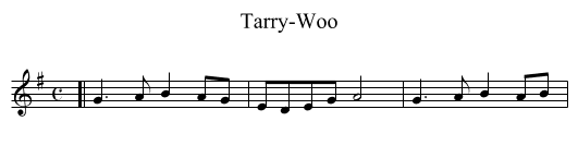 Tarry-Woo - staff notation
