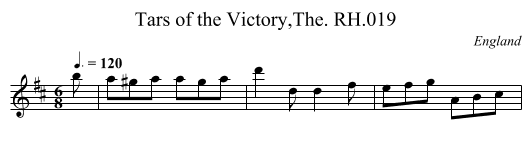 Tars of the Victory,The. RH.019 - staff notation
