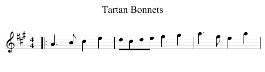 Tartan Bonnets - staff notation