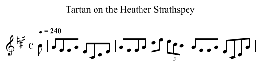 Tartan on the Heather Strathspey - staff notation