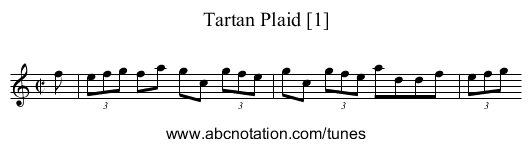 Tartan Plaid [1] - staff notation