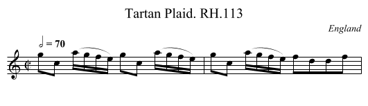 Tartan Plaid. RH.113 - staff notation