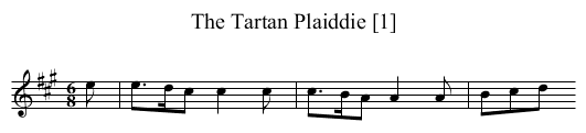 Tartan Plaiddie [1], The - staff notation