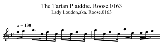 Tartan Plaiddie. Roose.0163, The - staff notation