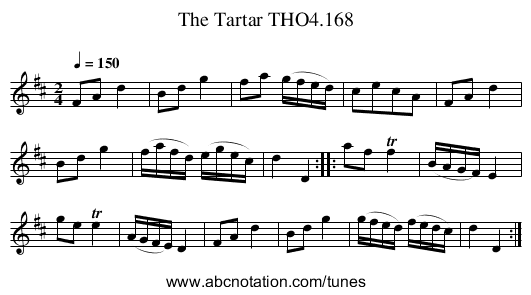 Tartar THO4.168, The - staff notation