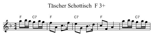 T&auml;scher Schottisch  F 3+ - staff notation