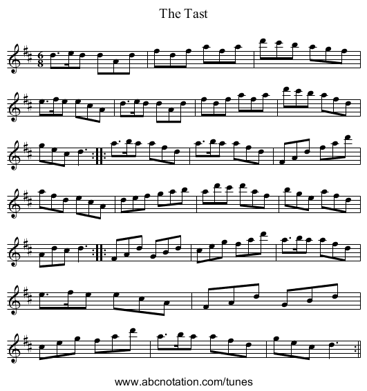 Tast, The - staff notation