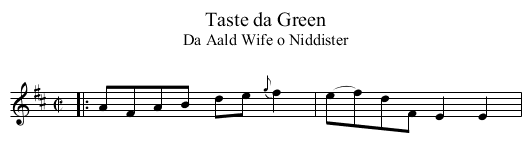 Taste da Green - staff notation