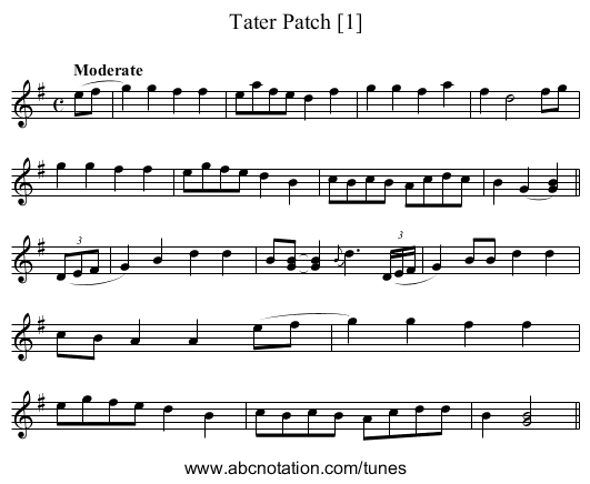 Tater Patch [1] - staff notation