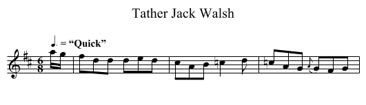 Tather Jack Walsh - staff notation