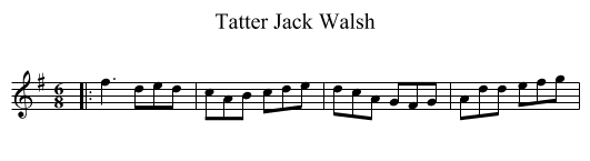 Tatter Jack Walsh - staff notation
