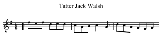 Tatter Jack Walsh - staff notation