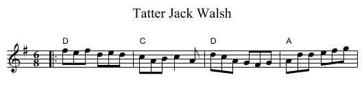 Tatter Jack Walsh - staff notation